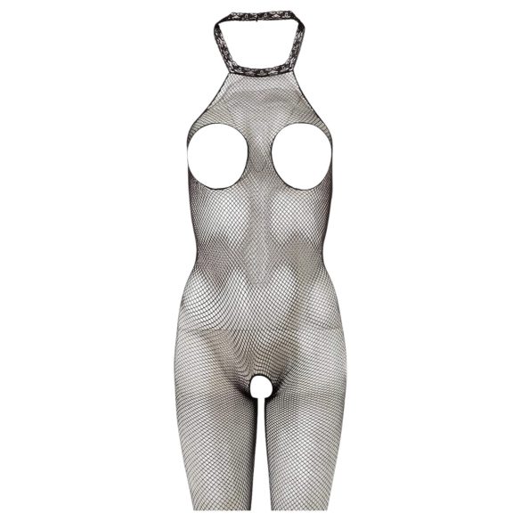 NO:XQSE - Catsuit sexy transparent cu push-up pentru sâni - negru (S-L)