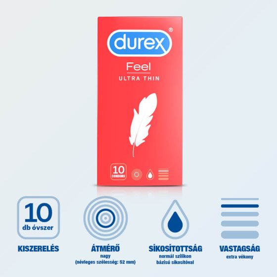 Durex Feel Ultra Thin - prezervativ ultra-realist (10 bucăți)