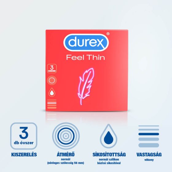 Durex Feel Thin - prezervativ cu senzație de viață (3db)