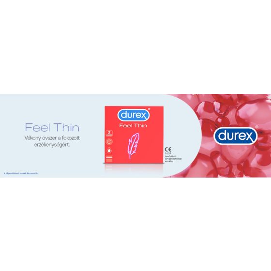Durex Feel Thin - prezervative cu senzație reală (3 bucăți)