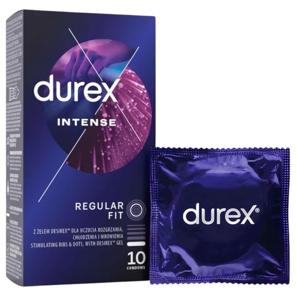 Durex Intense - prezervative striate și punctate (10 bucăți)