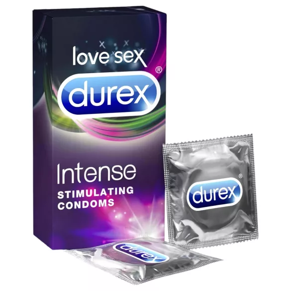 Durex Intense - prezervative striate și punctate (10 bucăți)