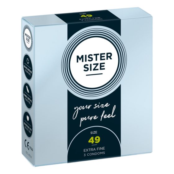 Mister Size prezervativ subțire - 49mm (3 bucăți)