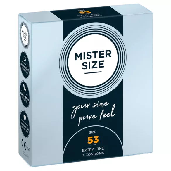 Mister Size - prezervative subțiri - 53mm - set 3 bucăți