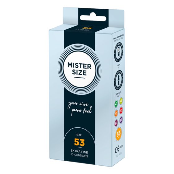 Prezervativ subțire Mister Size - 53mm (10 bucăți)