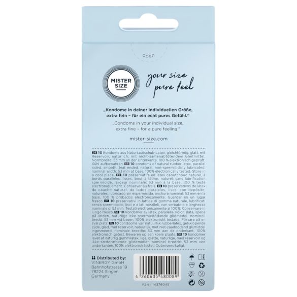 Mister Size - prezervative subțiri - 53mm - set 10 bucăți