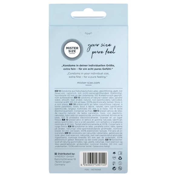 Mister Size - prezervativ subțire - 60mm - 10 bucăți