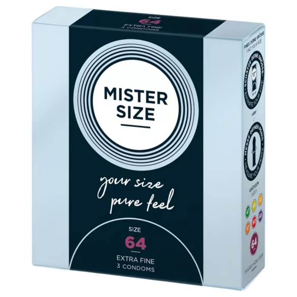Mister Size - prezervativ subțire - 64mm - pachet 3 bucăți