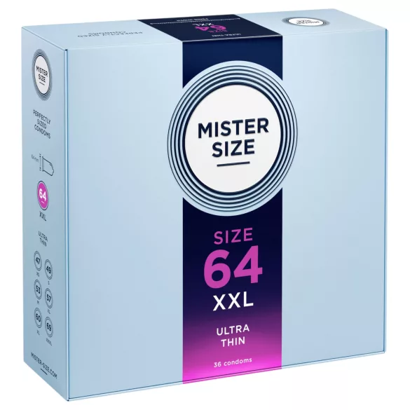 Mister Size - prezervative subțiri - 64mm - cutie 36 bucăți