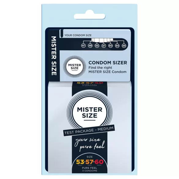 Mister Size - prezervative test cu măsurător penis - 3 bucăți