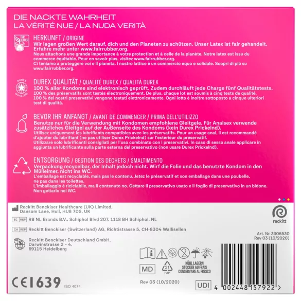 Durex - Prezervative Pleasure Me (40 bucăți)