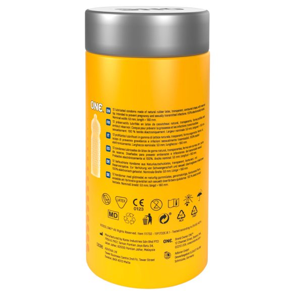 ONE - prezervative texturate cu puncte - 12 bucăți