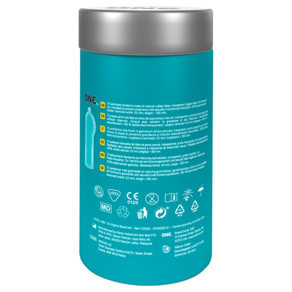 ONE Pleasure Plus - prezervativ cu nervuri interioare (12 bucăți)