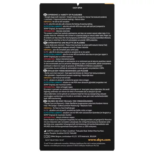 SKYN Selection+ - selecție de prezervative fără latex (10 bucăți)