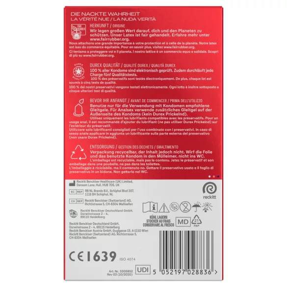 Durex - prezervative extra lubrifiate (10 bucăți)