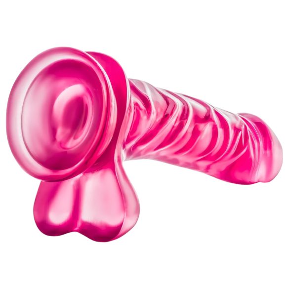 B Yours Basic 8 - dildo cu testicule - 23cm roz