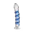 Icicles No. 5 - dildo din sticlă spirală - transparent albastru