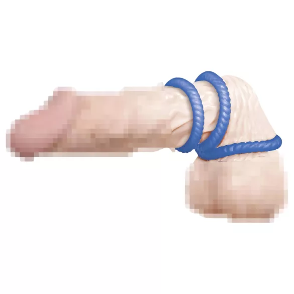 You2Toys - Set 3 inele pentru penis - silicon albastru