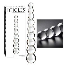 Icicles No. 2 - dildo sferic din sticlă (transparent)