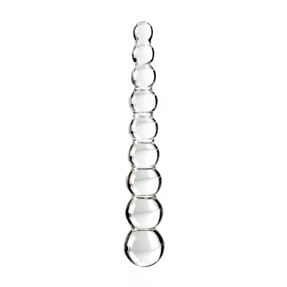 Icicles No. 2 - dildo din sticlă cu bile - transparent