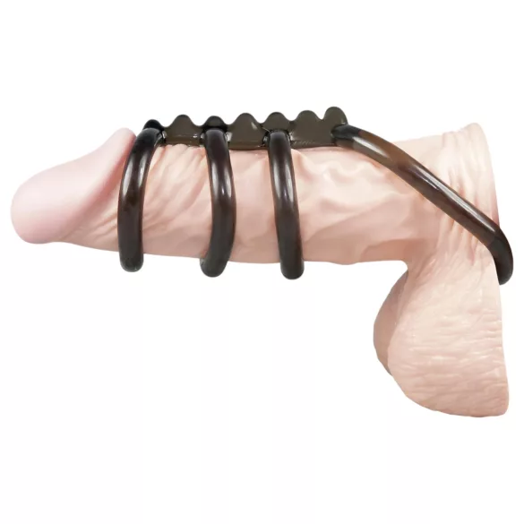 Bad Kitty - inel penian dublu cu țepi - stimulare intensă - silicon