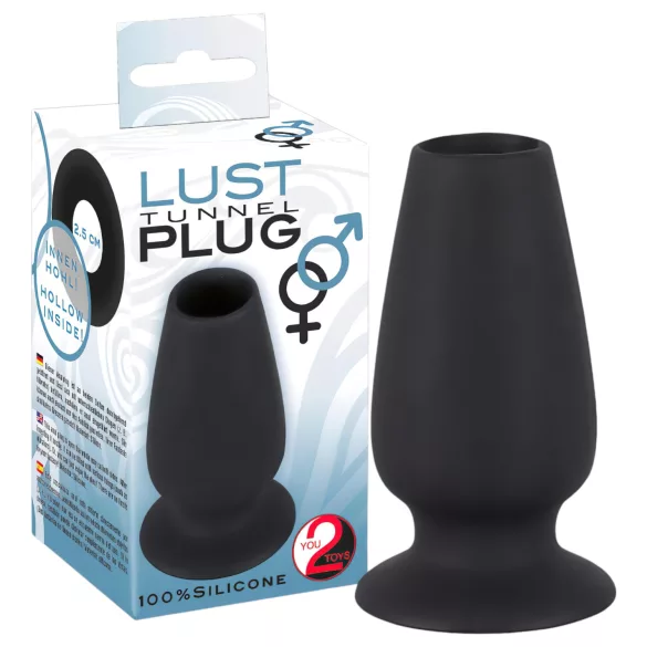 You2Toys - dop anal gol cu deschidere - silicon negru
