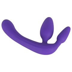 Dildo cu trei bretele fără bretele (violet)