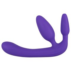 Dildo cu trei bretele fără bretele (violet)