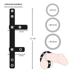 Curea de testicule din piele cu inel pentru penis