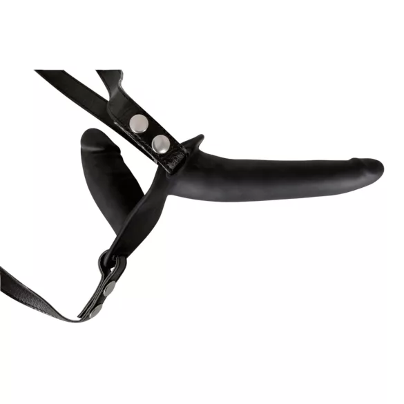 You2Toys - strap-on dildo dublu - silicon negru
