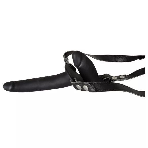 You2Toys - strap-on dildo dublu - silicon negru