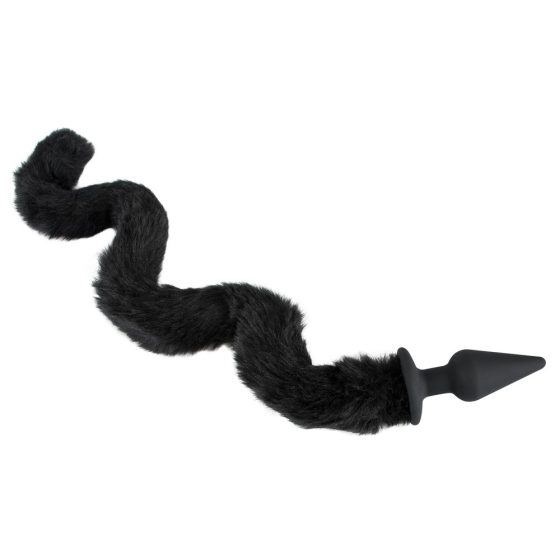 Bad Kitty - con de anal cu coadă de pisică (negru)