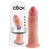 King Cock 9 - dildo realist cu ventuză - 23cm - culoare naturală