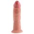 King Cock 9 - dildo realist cu ventuză - 23cm - culoare naturală