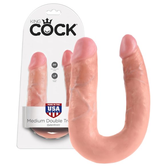 King Cock dublu dildo (mediu) - natural
