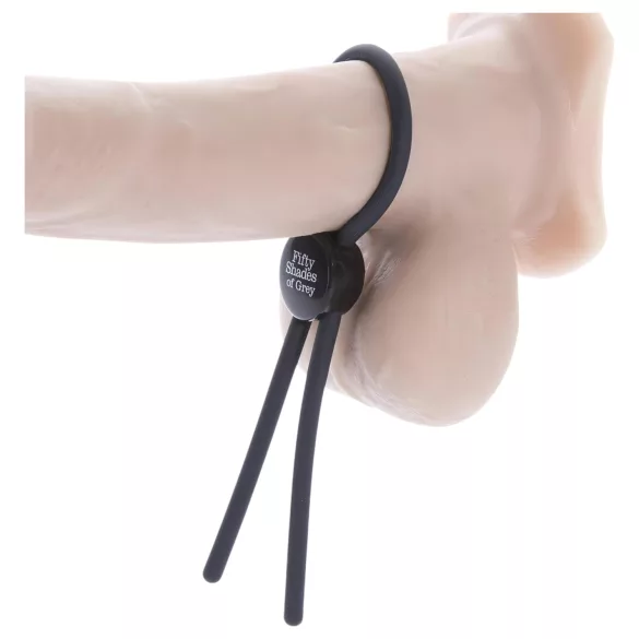 Fifty Shades of Grey - inel pentru penis - silicon - ajustabil - gri