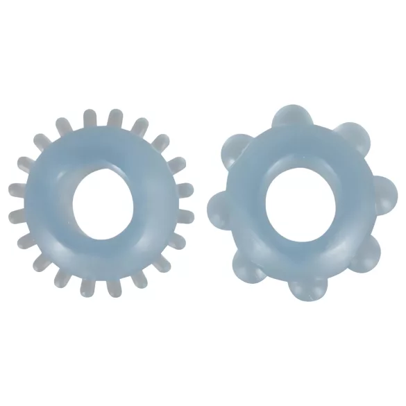 You2Toys - Inel penian dublu - silicon transparent albastru