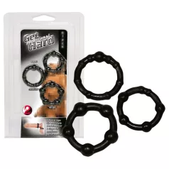  You2Toys - set inele pentru penis - elastic - negru (3 bucăți)