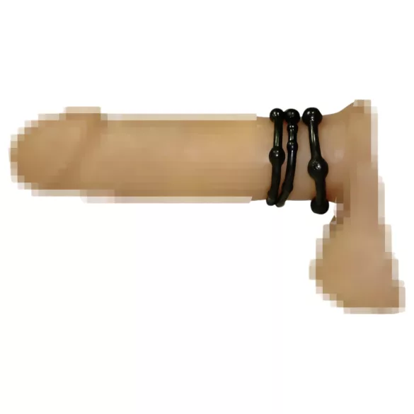 You2Toys - set inele pentru penis - elastic - negru (3 bucăți)