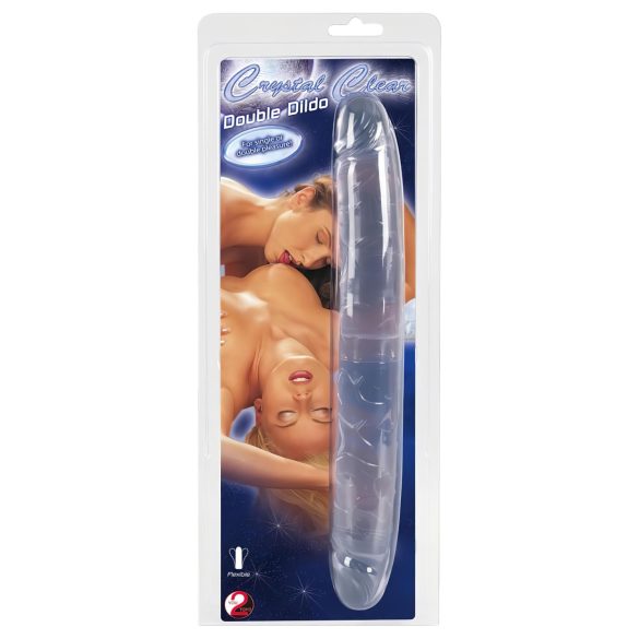 Cristal - dildo dublu - sticlă - 34 cm