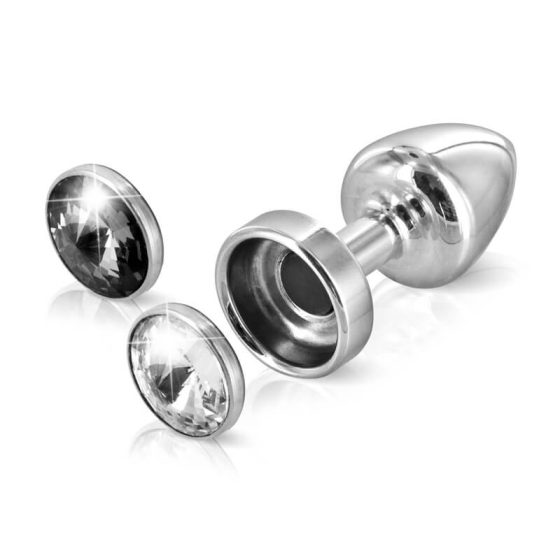 DIOGOL Anni Magnetic - Buttplug argintiu 2 în 1 (2,5cm)