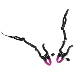  Bad Kitty - Pensetă pentru labiofragmă cu bandă - violet-negru (S-L)