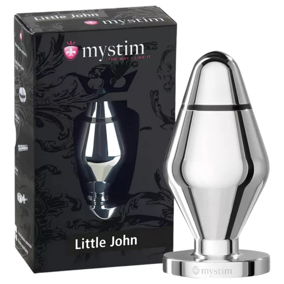 mystim - plug anal mic electrostimulare - oțel inoxidabil argintiu