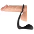 Black Velvets - dop anal cu inel pentru penis - silicon negru