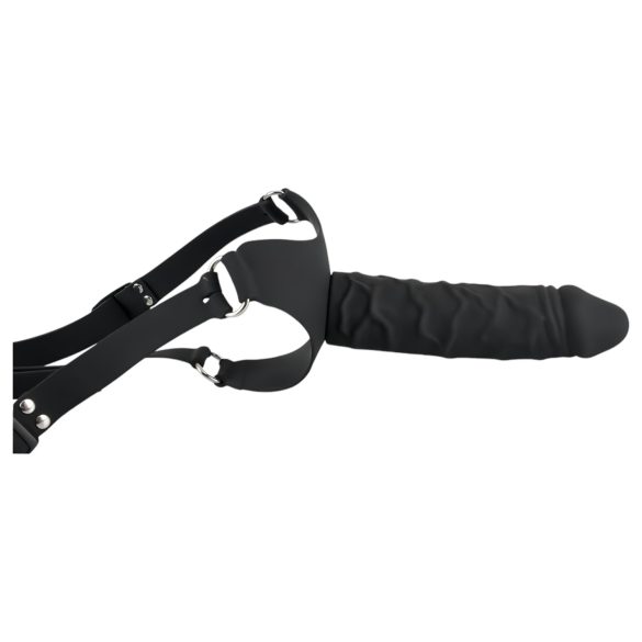 You2Toys - strap-on din silicon - dildo cu ham - negru