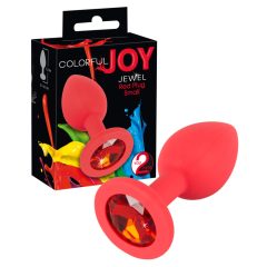 Colorful JOY - dildo anal din silicon - mic (roșu)