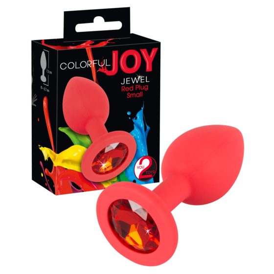 Colorful JOY - dildo anal din silicon - mic (roșu)