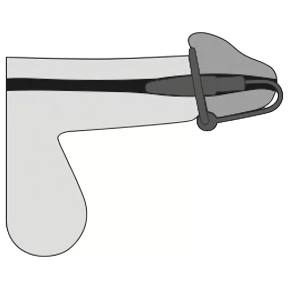 You2Toys - dop uretral pentru penis - inel din silicon pentru gland cu dilatator conic (mov-argintiu)