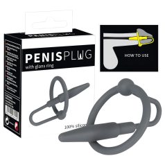 Inel pentru gland din silicon cu dop uretral (gri)