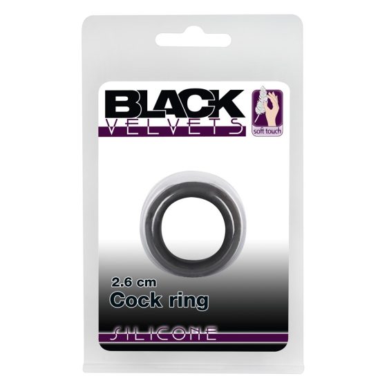 Black Velvet - Inel pentru penis gros (2,6 cm) - negru